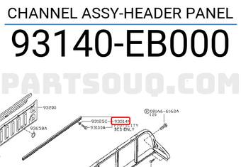 Nissan 93140EB000 CHANNEL ASSY-HEADER PANEL