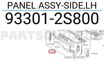 Nissan 933012S800 PANEL ASSY-SIDE,LH