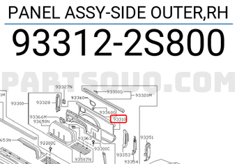 Nissan 933122S800 PANEL ASSY-SIDE OUTER,RH