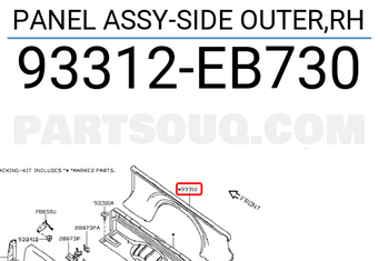 Nissan 93312EB730 PANEL ASSY-SIDE OUTER,RH