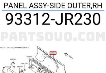 Nissan 93312JR230 PANEL ASSY-SIDE OUTER,RH