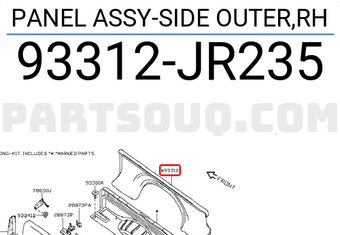 Nissan 93312JR235 PANEL ASSY-SIDE OUTER,RH