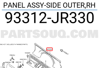 Nissan 93312JR330 PANEL ASSY-SIDE OUTER,RH