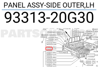 Nissan 9331320G30 PANEL ASSY-SIDE OUTER,LH