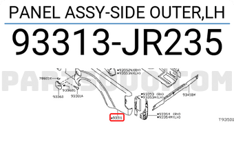 Nissan 93313JR235 PANEL ASSY-SIDE OUTER,LH