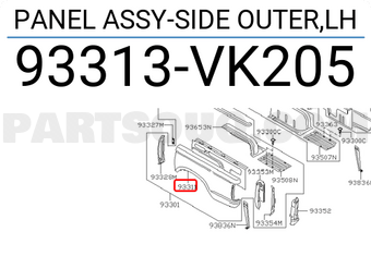 Nissan 93313VK205 PANEL ASSY-SIDE OUTER,LH