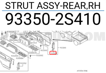 Nissan 933502S410 STRUT ASSY-REAR,RH