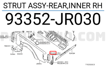 Nissan 93352JR030 STRUT ASSY-REAR,INNER RH