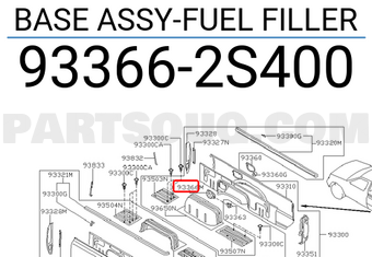 Nissan 933662S400 BASE ASSY-FUEL FILLER