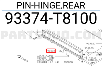 Nissan 93374T8100 PIN-HINGE,REAR