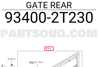 Nissan 934002T230 GATE REAR