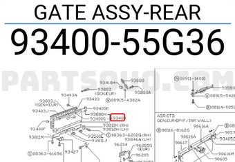 Nissan 9340055G36 GATE ASSY-REAR