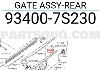 Nissan 934007S230 GATE ASSY-REAR