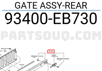 Nissan 93400EB730 GATE ASSY-REAR