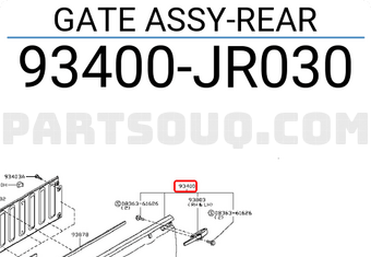 Nissan 93400JR030 GATE ASSY-REAR