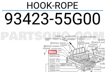 Nissan 9342355G00 HOOK-ROPE