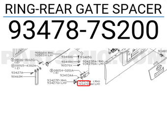Nissan 934787S200 RING-REAR GATE SPACER