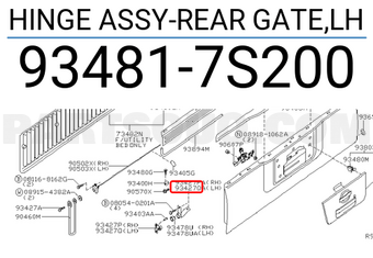 Nissan 934817S200 HINGE ASSY-REAR GATE,LH