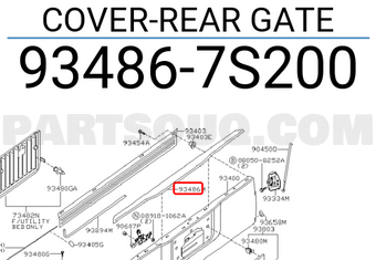 Nissan 934867S200 COVER-REAR GATE
