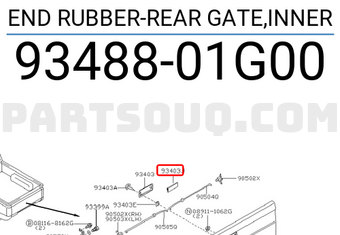 Nissan 9348801G00 END RUBBER-REAR GATE,INNER