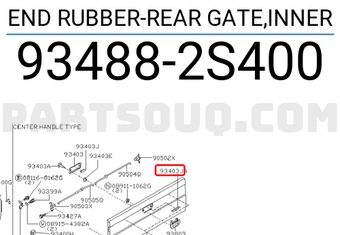 Nissan 934882S400 END RUBBER-REAR GATE,INNER