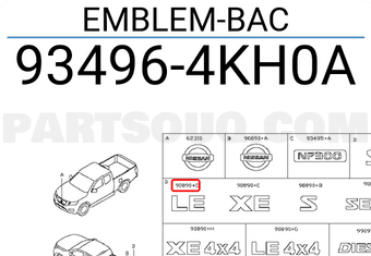 Nissan 934964KH0A EMBLEM-BAC
