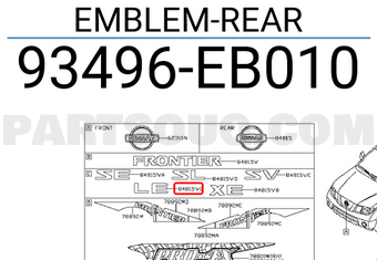 Nissan 93496EB010 EMBLEM-REAR