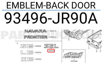 Nissan 93496JR90A EMBLEM-BACK DOOR