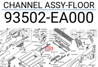 Nissan 93502EA000 CHANNEL ASSY-FLOOR