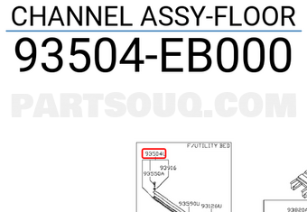 Nissan 93504EB000 CHANNEL ASSY-FLOOR