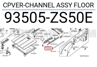 Nissan 93505ZS50E CPVER-CHANNEL ASSY FLOOR