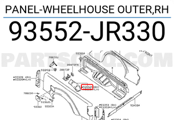 Nissan 93552JR330 PANEL-WHEELHOUSE OUTER,RH