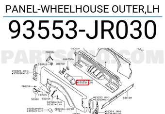 Nissan 93553JR030 PANEL-WHEELHOUSE OUTER,LH