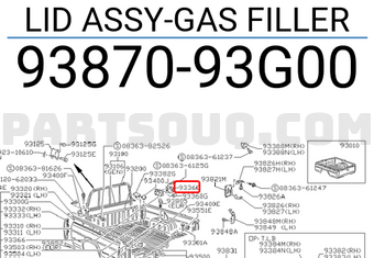 Nissan 9387093G00 LID ASSY-GAS FILLER