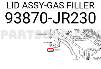 Nissan 93870JR230 LID ASSY-GAS FILLER