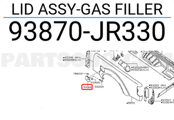 Nissan 93870JR330 LID ASSY-GAS FILLER