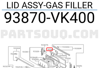 Nissan 93870VK400 LID ASSY-GAS FILLER