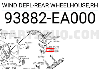 Nissan 93882EA000 WIND DEFL-REAR WHEELHOUSE,RH