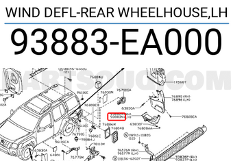 Nissan 93883EA000 WIND DEFL-REAR WHEELHOUSE,LH