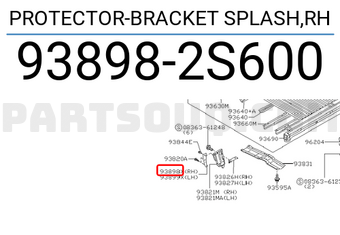 Nissan 938982S600 PROTECTOR-BRACKET SPLASH,RH