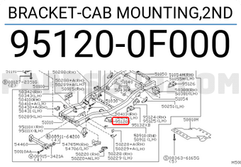 Nissan 951200F000 BRACKET-CAB MOUNTING,2ND