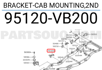 Nissan 95120VB200 BRACKET-CAB MOUNTING,2ND