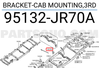 Nissan 95132JR70A BRACKET-CAB MOUNTING,3RD