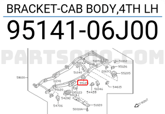 Nissan 9514106J00 BRACKET-CAB BODY,4TH LH