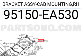 Nissan 95150EA530 BRACKET ASSY-CAB MOUNTING,RH