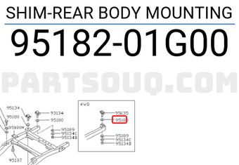 Nissan 9518201G00 SHIM-REAR BODY MOUNTING