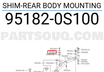 Nissan 951820S100 SHIM-REAR BODY MOUNTING