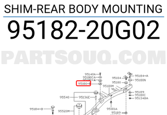 Nissan 9518220G02 SHIM-REAR BODY MOUNTING