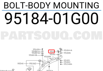 Nissan 9518401G00 BOLT-BODY MOUNTING