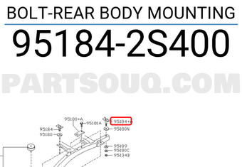 Nissan 951842S400 BOLT-REAR BODY MOUNTING